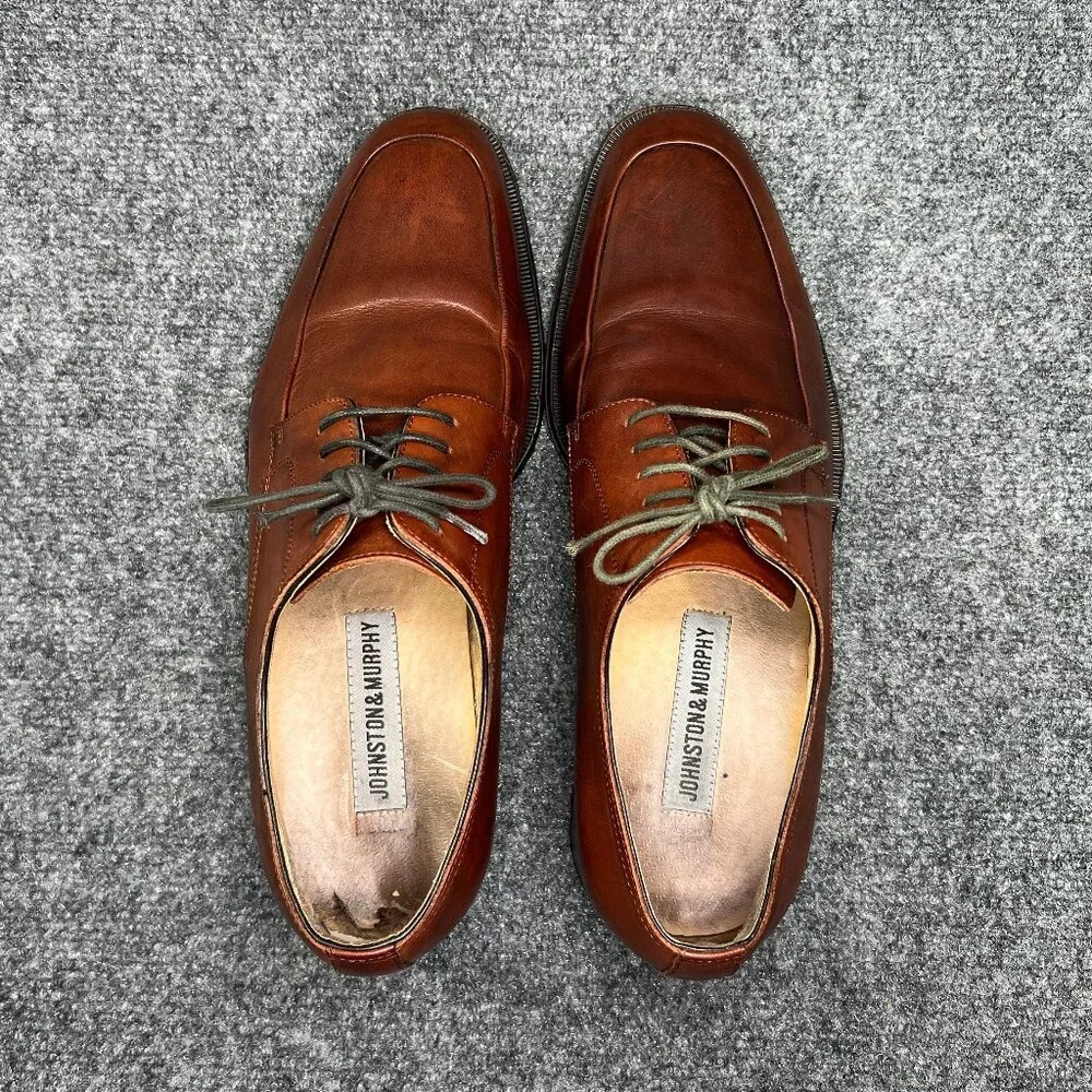 Johnston Murphy‎ Derby Shoes Men's Size 10 Brown Leather Lace Up Dress Oxfords